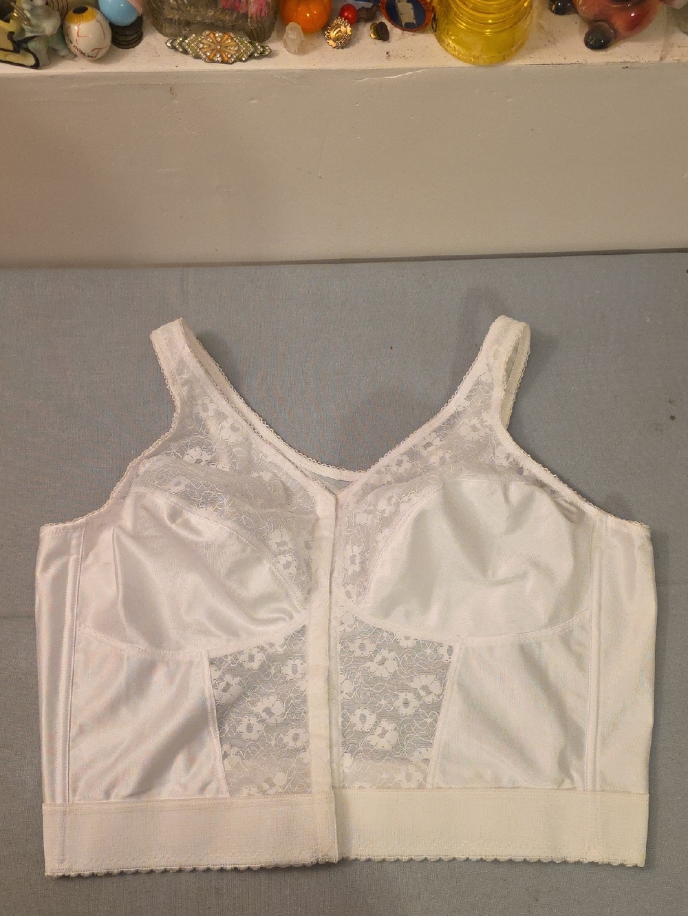 Exquisite Form Ful-ly Front Closure Bra Long Line White Size 48D